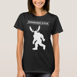 T-shirt Moosesquatch Blanc Funny Moose-Sassquatch Cryptid