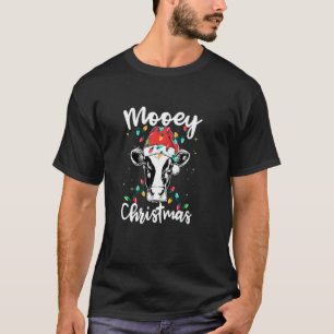 T-shirt Mooy Christmas Père Noël Heifer Xmas Lumières Vach