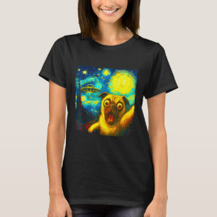 T-shirt Mop selfie avec un alien UFO drôle nuit étoilée Va