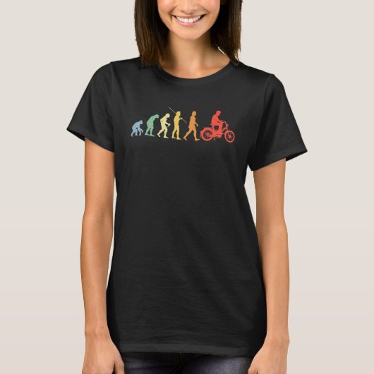 T-shirt Moped Evolution Retro Moped Moped Rider (Devant)