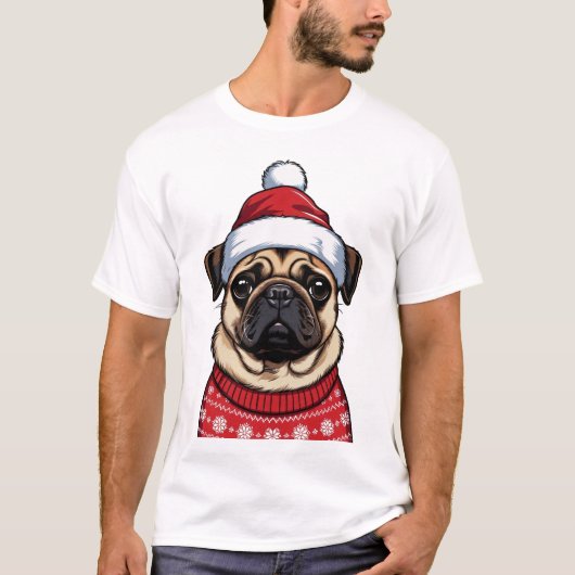 T-shirt Mops à Noël (Devant)