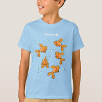 Morceau de poisson rouge orange mignon sur dessin
