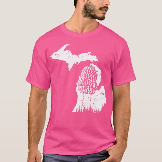 T-shirt Morel Mushroom Hunter Michigan Carte Morchella (Devant)