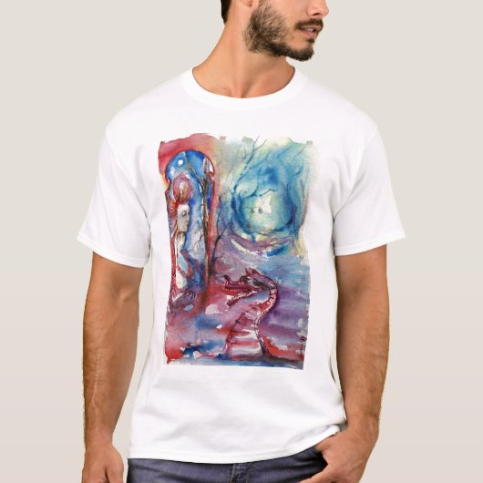 T-shirt MORGANA LE FAY ET DRAGON DU LAC Aquarelle (Devant)