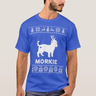 T-shirt Morkie Dog Lover Christmas Reindeer Ugly Christmas