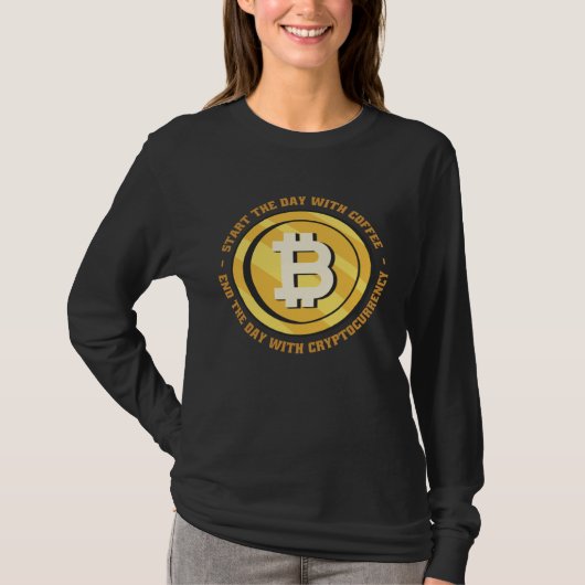 T-shirt Morning Quotes Coffee Crypto Wealth Money (Devant)