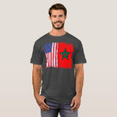 T-shirt Moroccan Roots Half American Morocco Flag Moorish (Devant entier)