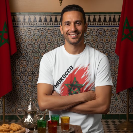 T-shirt Morocco Football Flag Design