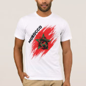 T-shirt Morocco Football Flag Design (Devant)