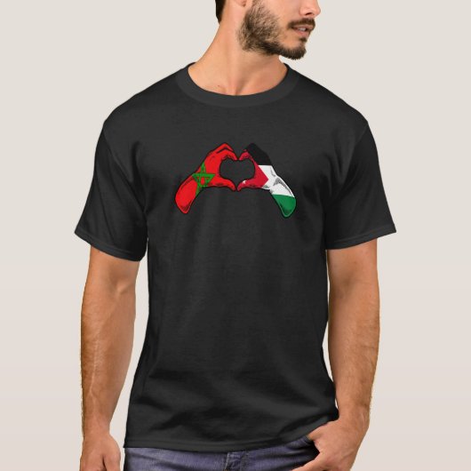T-shirt Morocco Jordan Flag - Moroccan Jordanian Heart Pre (Devant)