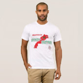 T-shirt Morocco Map Art – Red & Green Moroccan (Devant entier)