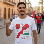 T-shirt Morocco Map & Flag Sticker