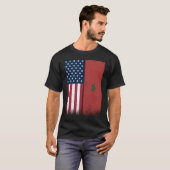 T-shirt Morocco  Moroccan American Flags Proud USA Morocco (Devant entier)