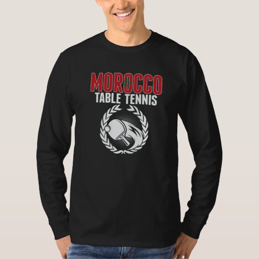 T-shirt Morocco Table Tennis Moroccan Ping Pong Supporte (Devant)