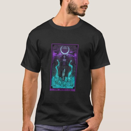 T-shirt Morrigan Décès Gothique Pagan sorcière Triple Lune (Devant)