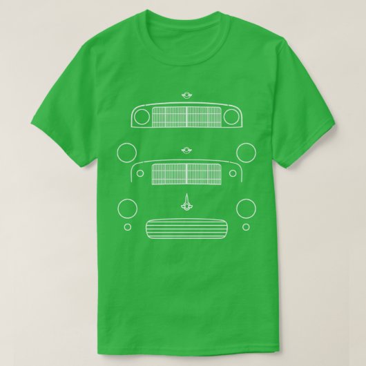 T-shirt Morris évolution mineure voitures classiques 19481 (Design devant)