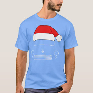 T-shirt Morris Minor classique Noël casquette édition blan