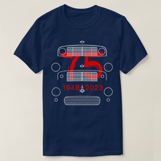 T-shirt Morris Minor évolution des voitures classiques 75è (Design devant)