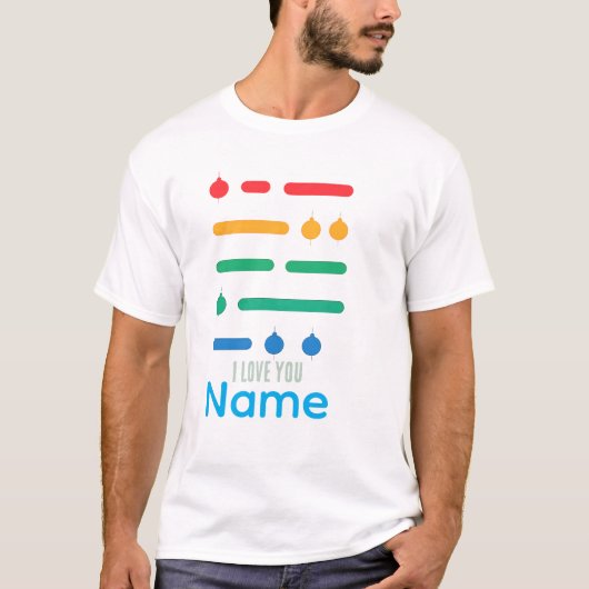 T-shirt Morse Code – I LOVE YOU (Rainbow Edition) (Devant)