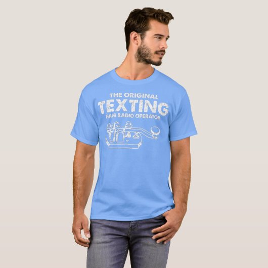 T-shirt Morse Code Keyer Original Texting Ham Radio (Devant entier)