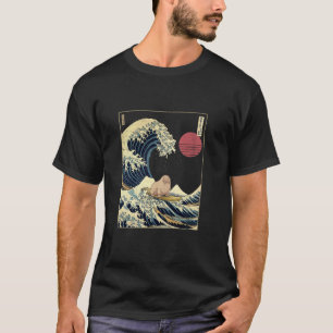 T-shirt Morse Japonais Vague de Kanagawa Drôle Animal de S