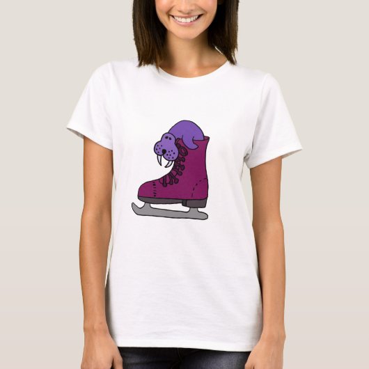 T-shirt Morse pourpre dans le patin de glace (Devant)
