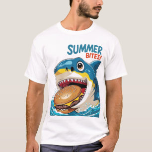 T-shirt Morsures d'été – Requin Bleu