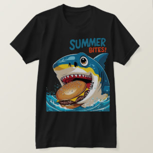 T-shirt Morsures d'été – Requin Bleu