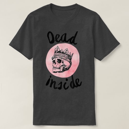 T-shirt Mort à l'intérieur du squelette du crâne rose dans (Design devant)
