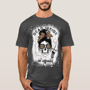 T-shirt Mort à l'intérieur mais caféiné Skeleton amoureux 