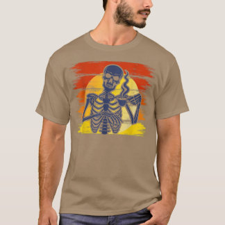 T-shirt Mort À L'Intérieur Mais Caffiné, Squelette Papa, M