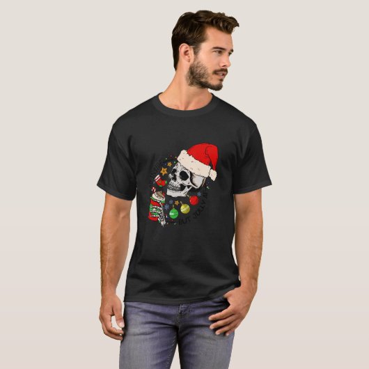 T-shirt Mort À L'Intérieur Mais Jolly AF Funny Skeleton Sa (Devant entier)