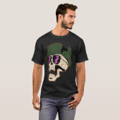 T-shirt mort du squelette du soldat (Devant entier)
