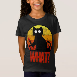 T-Shirt Mortel Black Psycho Cute Chat What Knife Christe