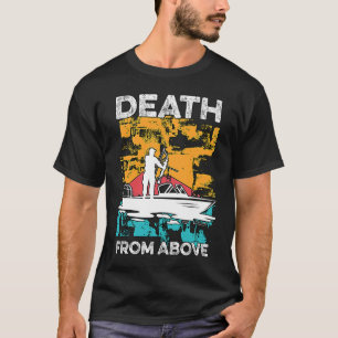 T-shirt Morts De Ci-Dessus Retro Pêcheur Aimer Chasse Pois
