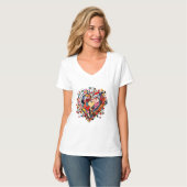 T-shirt Mosaic Heart of Love (Devant entier)