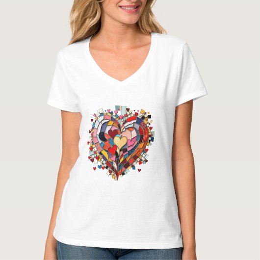 T-shirt Mosaic Heart of Love (Devant)