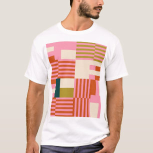 T-shirt Mosaïque Abstraite géométrique rétro