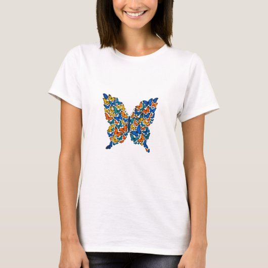 T-shirt Mosaïque de papillon coloré (Devant)