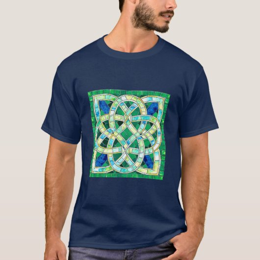T-shirt Mosaïque de pierre céleste verte (Devant)
