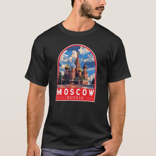 T-shirt Moscou Russie Travel Art Vintage (Devant)
