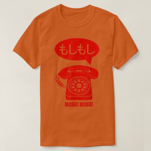 T-shirt Moshi Moshi Japan Retro Telephones  (Design devant)