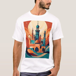 T-shirt Mosquée arabe sereine : Art culturel Imprimer