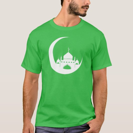 T-shirt Mosquée blanche en Crescent Moon Ramadan (Devant)