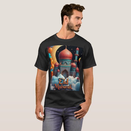 T-shirt Mosquée de l'Aïd Moubarak avec maillot de bain pou (Devant entier)