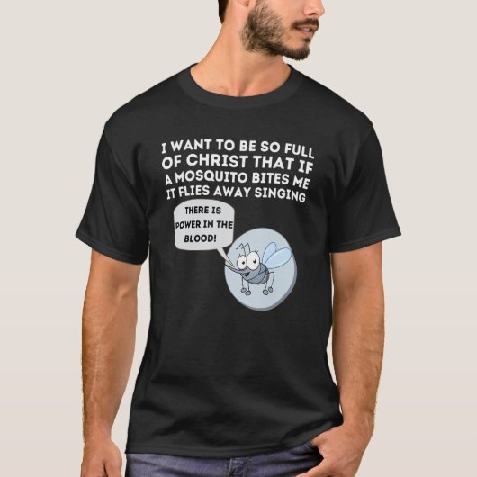 T-shirt Mosquito Joke Funny Christian Bible & Jesus (Devant)