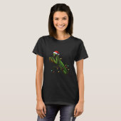 T-shirt Moss Mantis Noël Lumière Santa Hat Animal Insec (Devant entier)