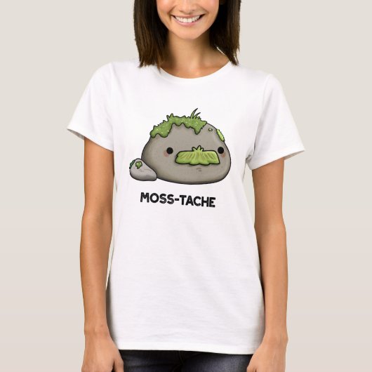 T-shirt Moss-tache Funny Mustache Pun (Devant)