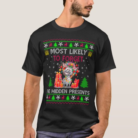 T-shirt Most Likely To Forget The Hidden Zebra Christmas  (Devant)