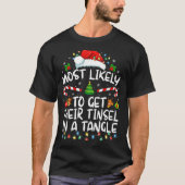 T-shirt Most Likely To Get Their Tinsel In A Tangle Family (Devant)